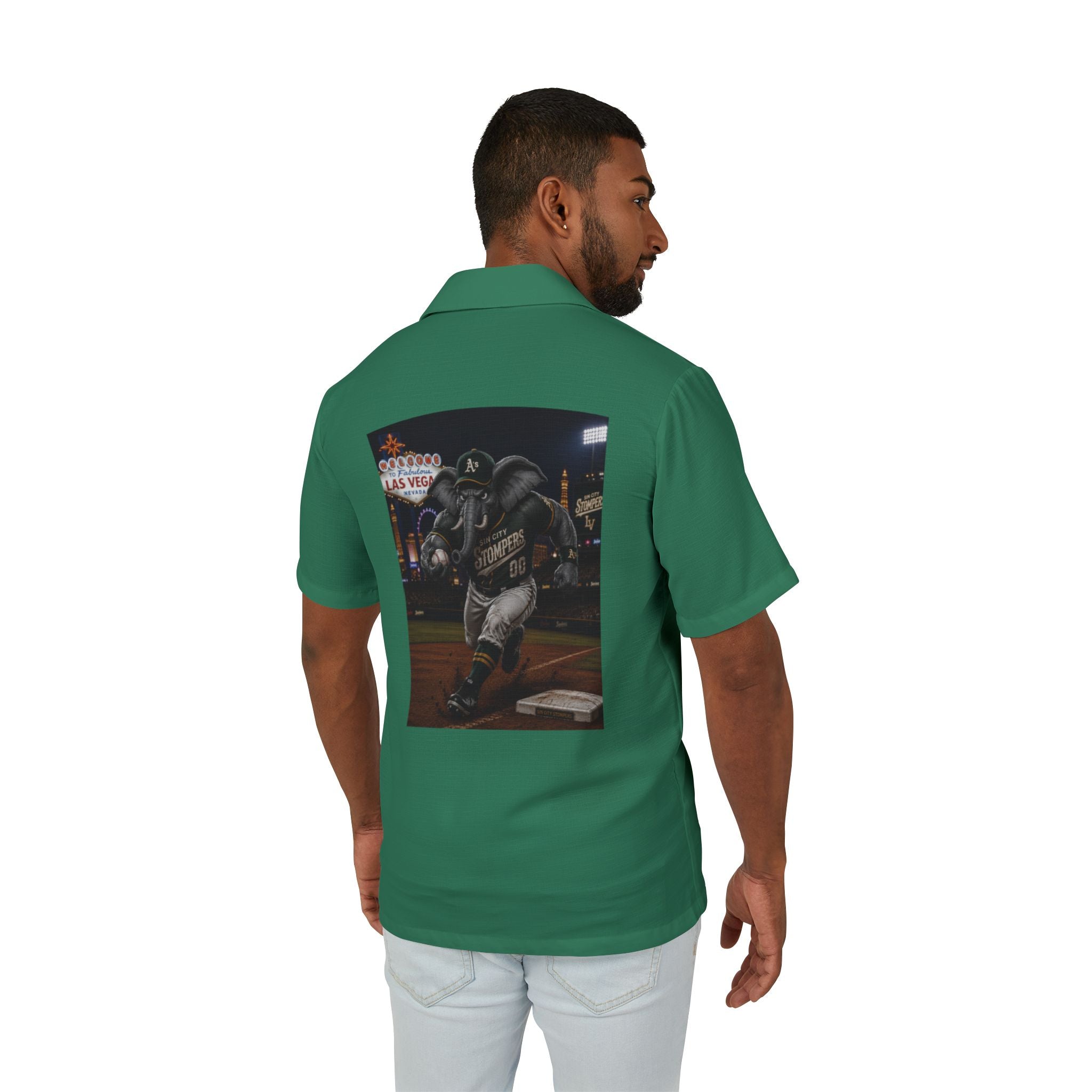 Sin City Stompers Men's Camp Shirt — Front Logo / Back Art