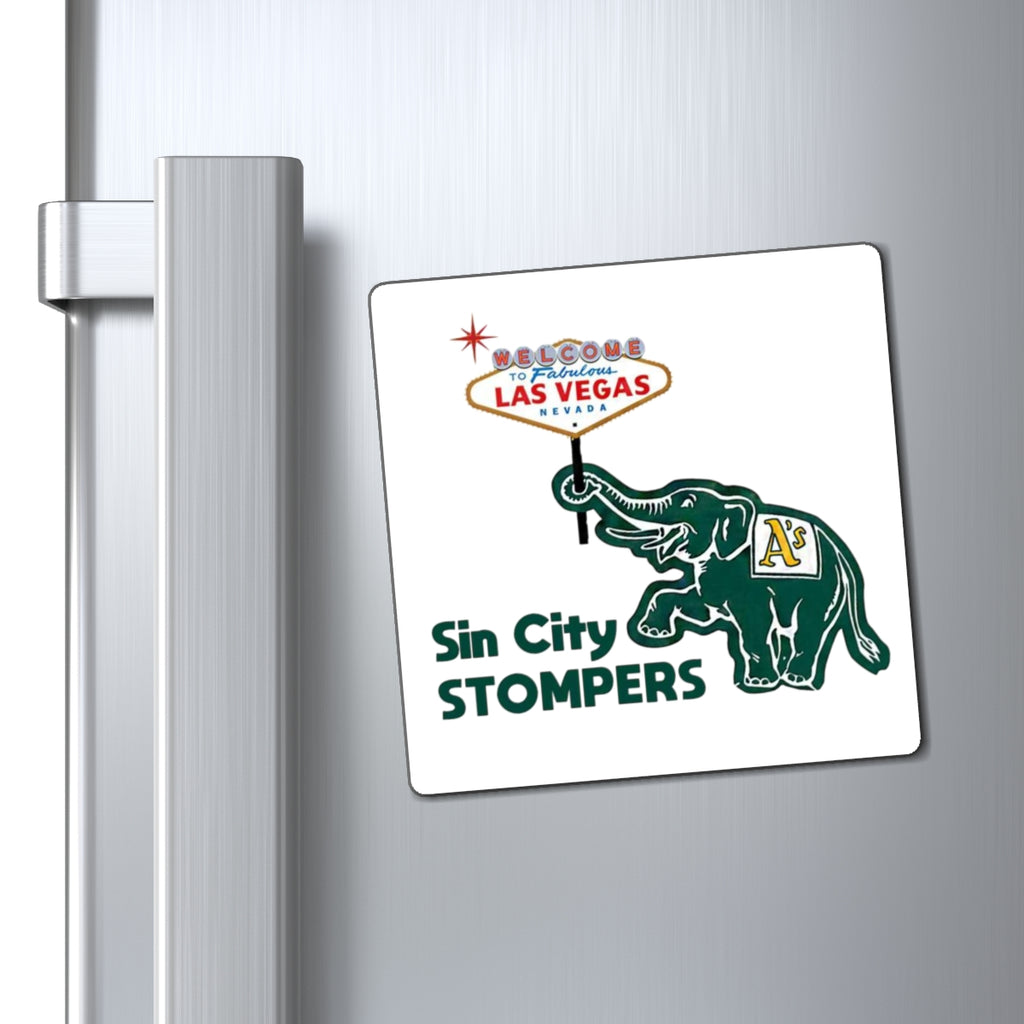 Sin City Stompers Las Vegas Elephant Magnet White