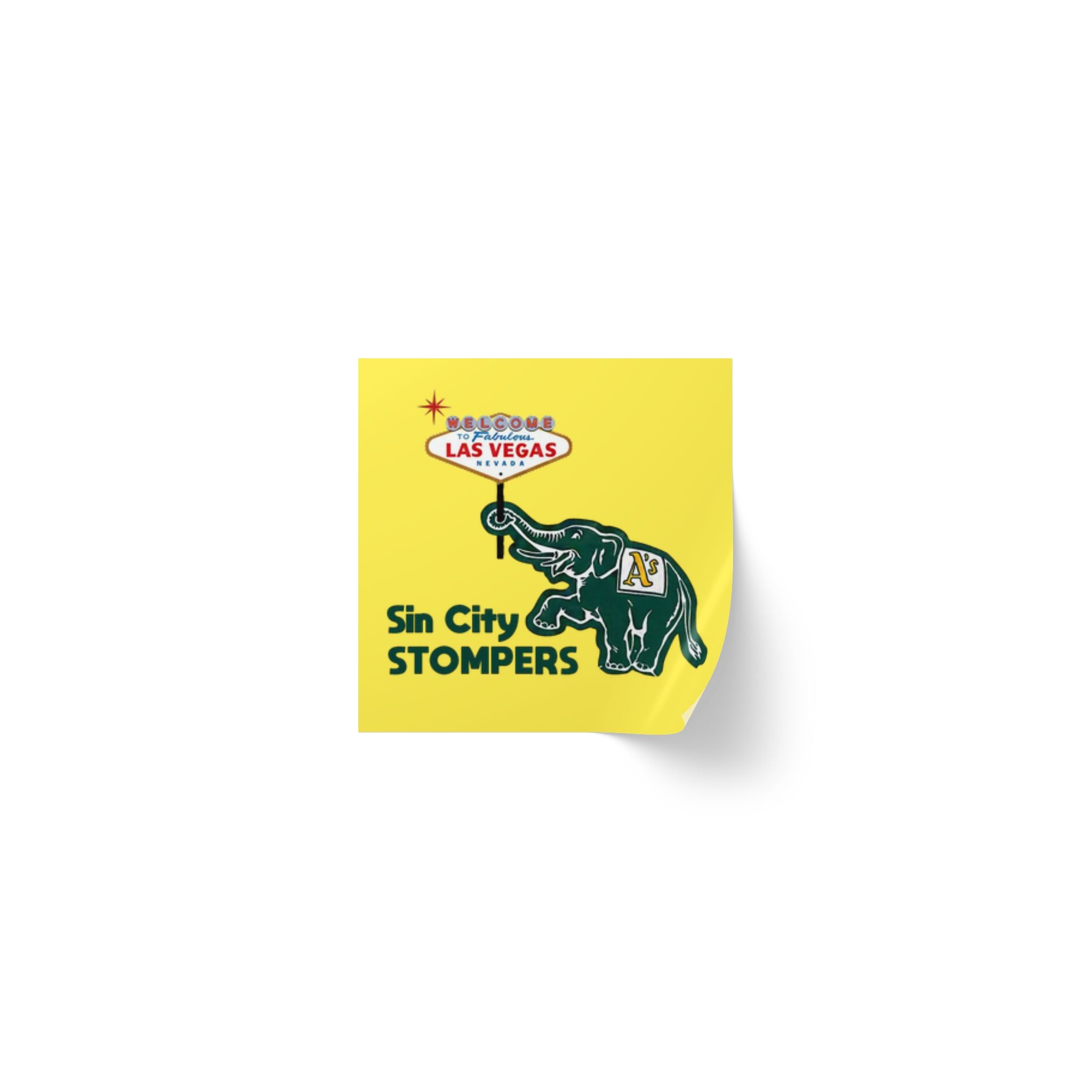 Square Sticker Roll — "Sin City Stompers" Las Vegas Elephant Label