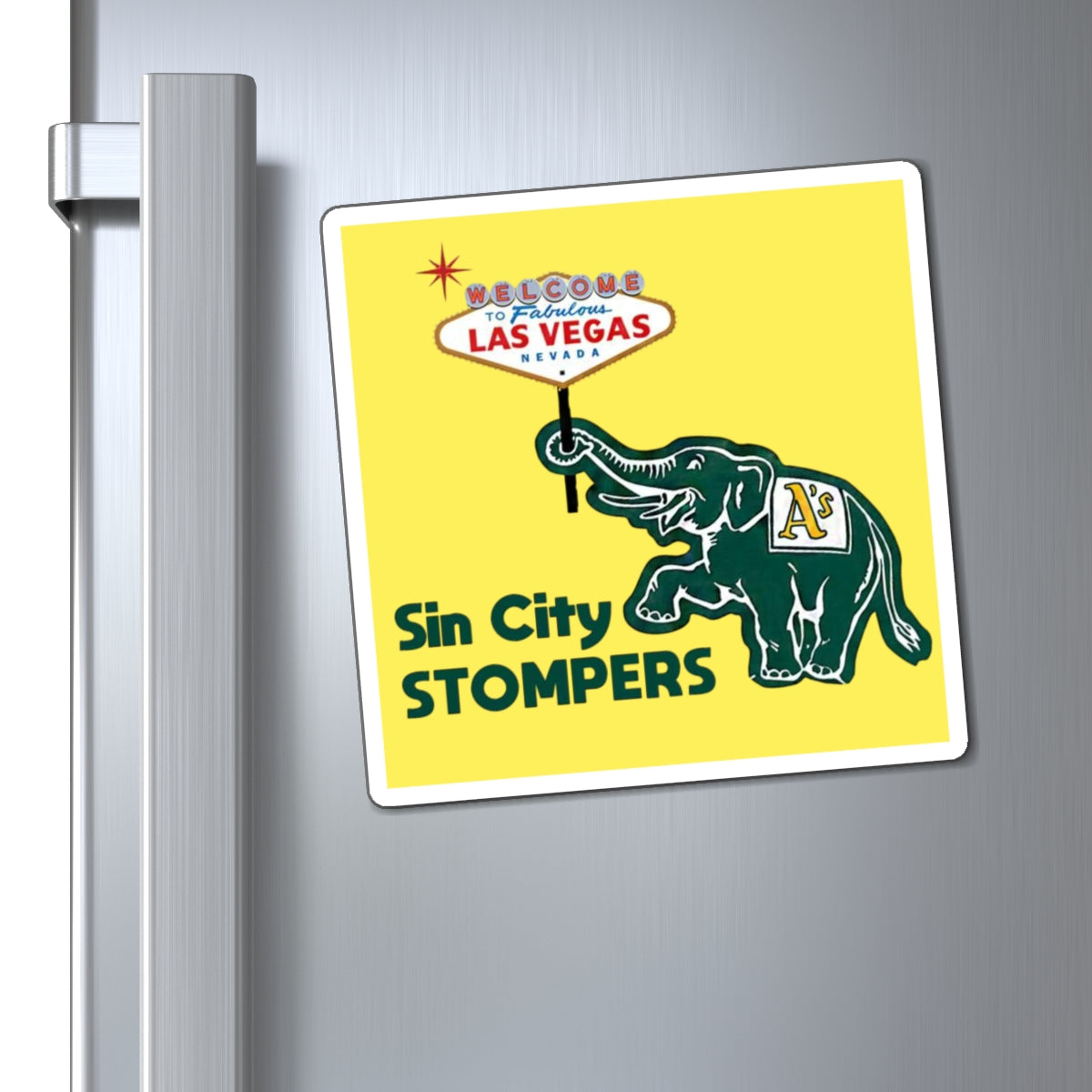 Sin City Stompers Las Vegas Elephant Magnet Gold