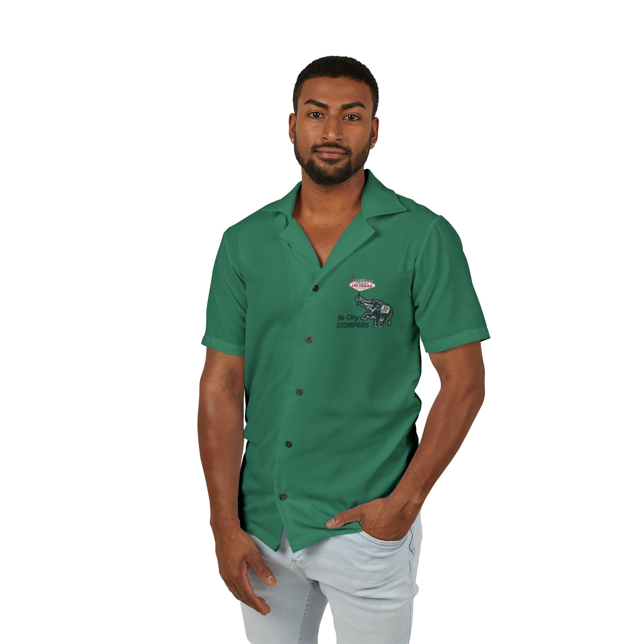 Sin City Stompers Men's Camp Shirt — Front Logo / Back Art