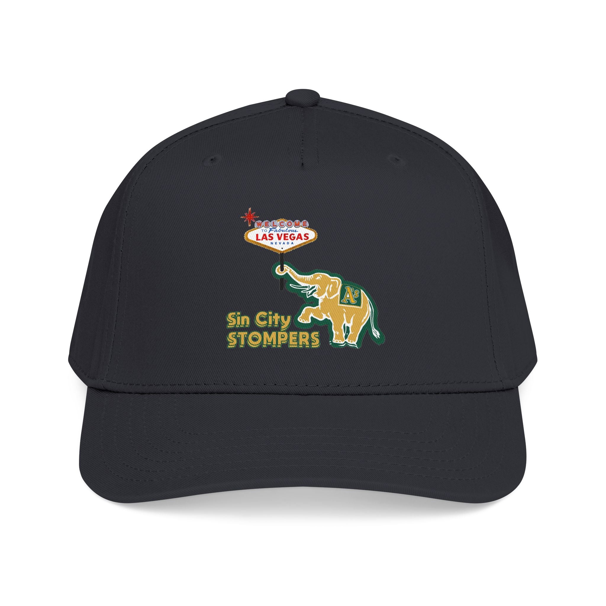 Elephant Vegas Sign Baseball Cap. Black, Alt Logo