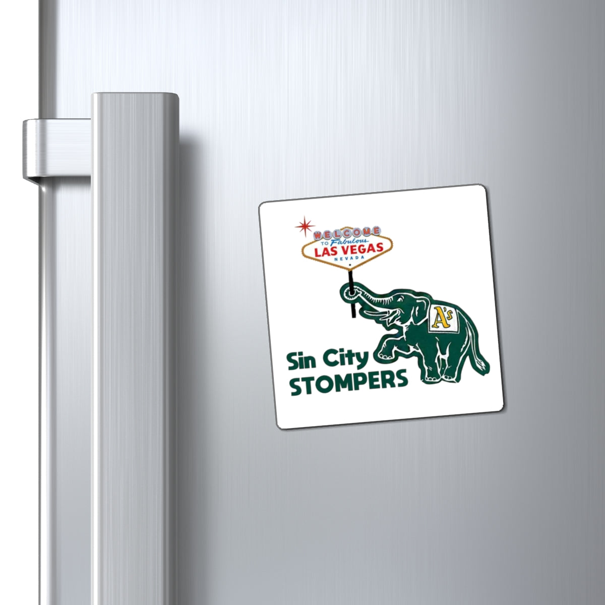 Sin City Stompers Las Vegas Elephant Magnet White